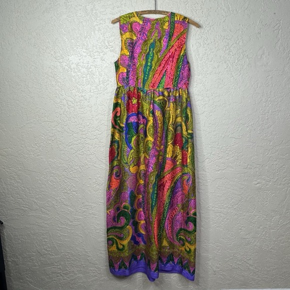 1970s Vintage Psychedelic Maxi Dress Paisley Haight-Ashbury Festival Bohemian - Picture 10 of 10